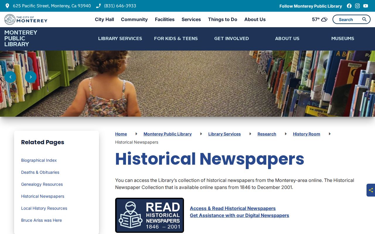 Monterey city directory newspaper research collection